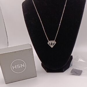 HSN Silver Diamond-Cut Pendant Necklace - Silver